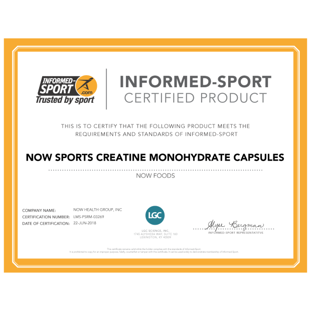 NOW Sports Nutrition, Creatine Monohydrate 750 mg, Mass Building*/Energy Production*, 120 Veg Capsules