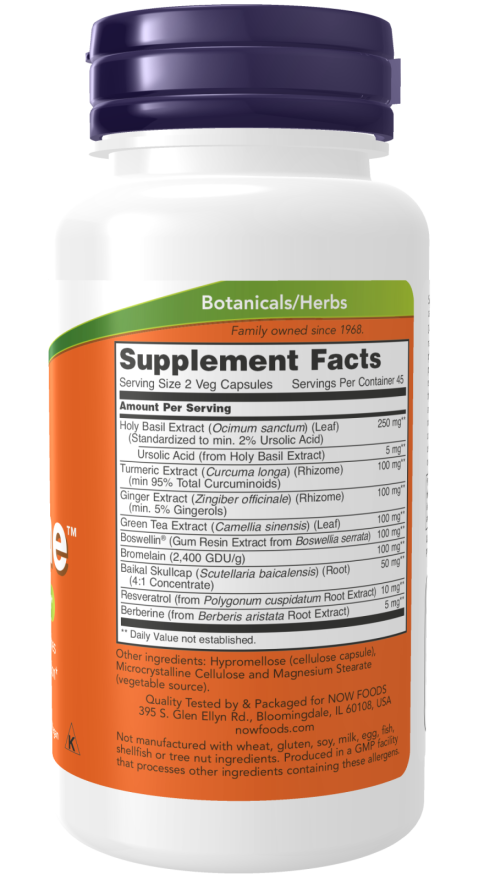 NOW Supplements, D-Flame™ with a Blend of Complementary Herbs, Overexertion Support*, 90 Veg Capsules