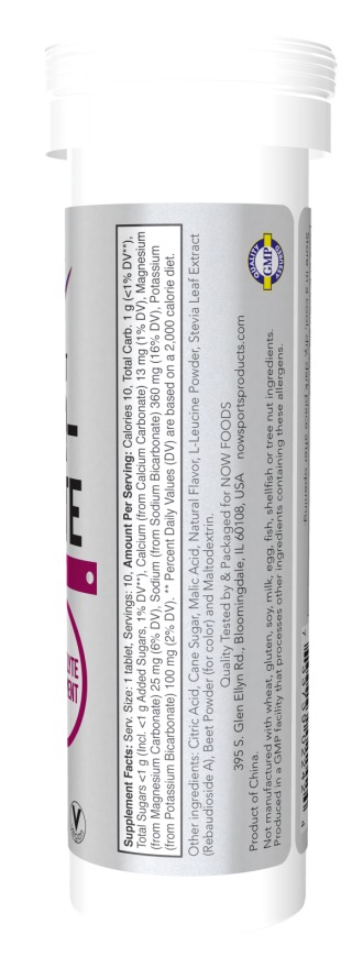 NOW Sports Nutrition, Effervescent Effer-Hydrate, Electrolyte Supplement, Recovery*, Mixed Berry, 10 Tablets