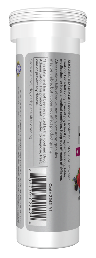 NOW Sports Nutrition, Effervescent Effer-Hydrate, Electrolyte Supplement, Recovery*, Mixed Berry, 10 Tablets