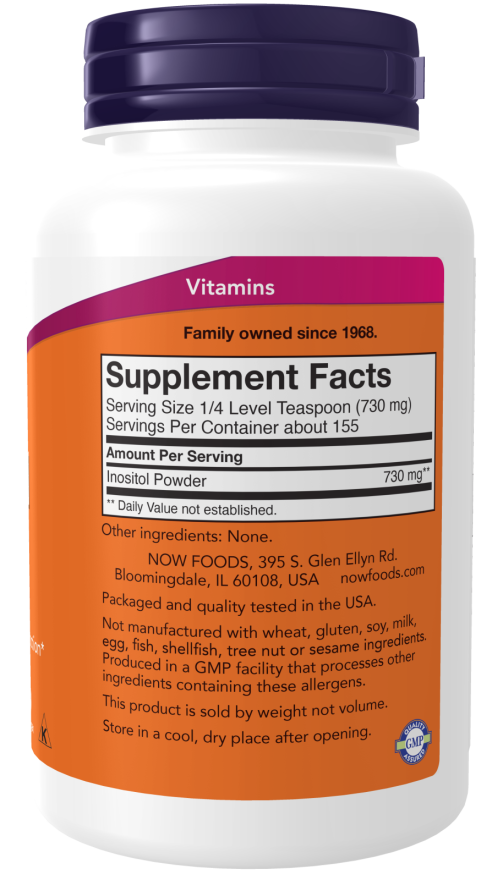 NOW Supplements, Inositol Powder, Neurotransmitter Signaling*, Cellular Health*, 4-Ounce