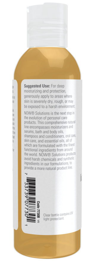 NOW Solutions, Liquid Lanolin Pure, Intense Protection, Formulated for Dry Rough Lips and Skin, 4-Ounce