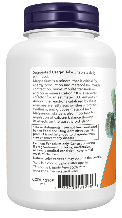 NOW Supplements, Magnesium Citrate 200 mg, Enzyme Function*, Nervous System Support*, 100 Tablets