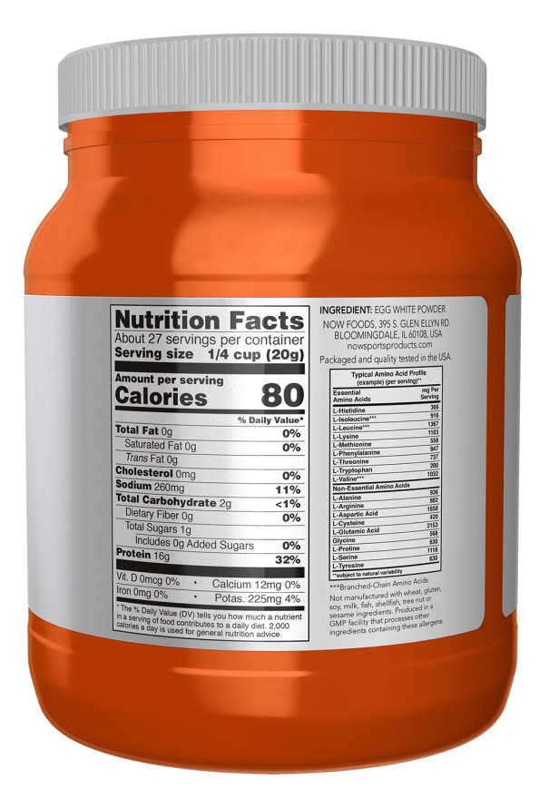 NOW Sports Nutrition, Whey Protein Isolate, 25 g With BCAAs, Unflavored Powder, 1.2-Pound