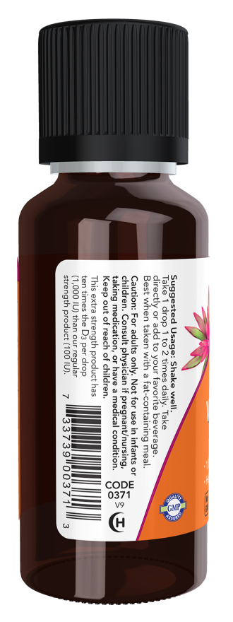 NOW Foods Liquid Vitamin D3 Extra Strength - 1000 IU - 1 fl oz