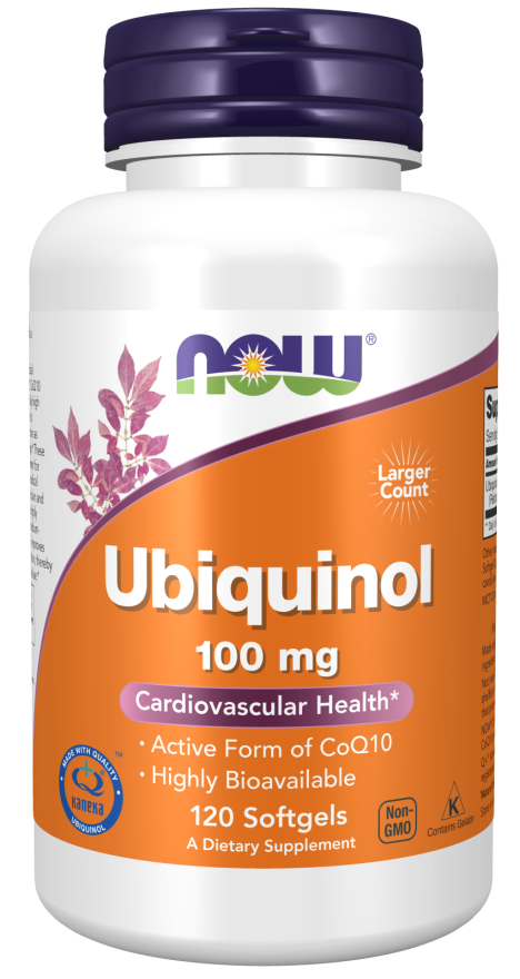NOW Supplements, Ubiquinol 100 mg, High Bioavailability (the Active Form of CoQ10), 60 Softgels