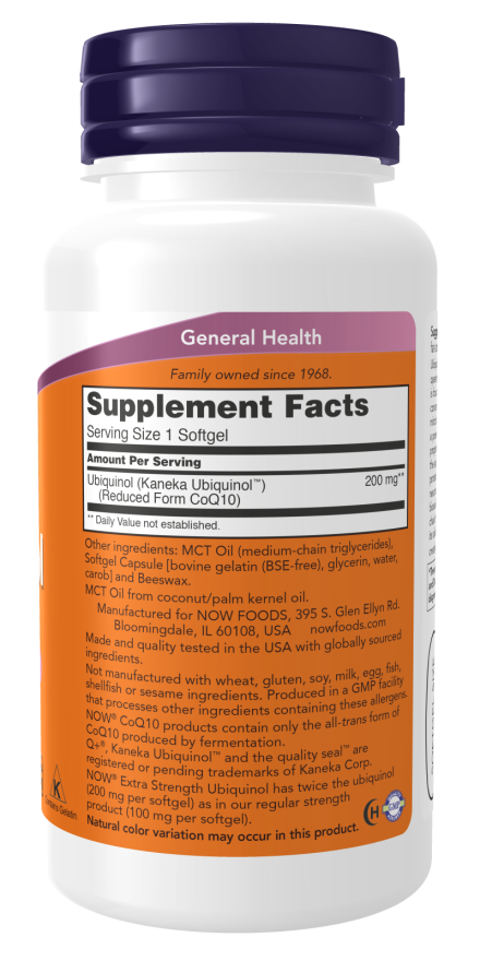 NOW Foods Ubiquinol - 200 mg - 60 Softgels
