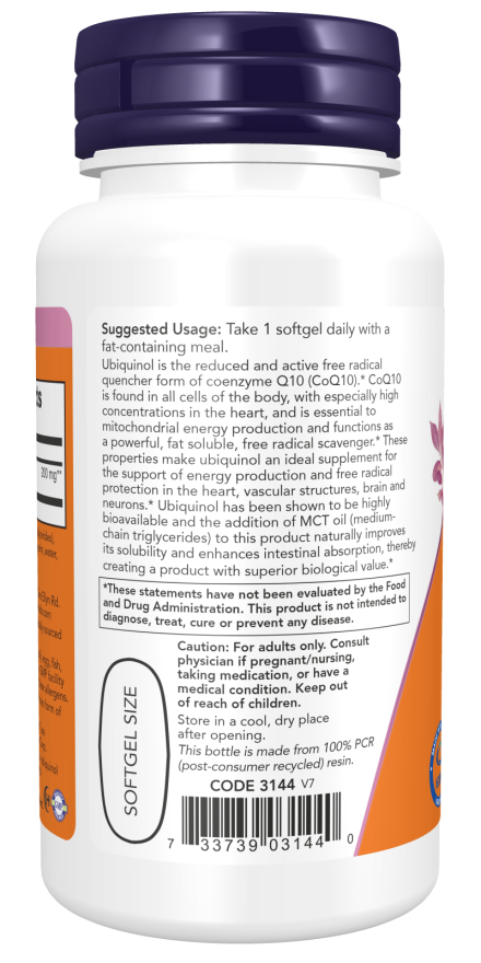 NOW Foods Ubiquinol - 200 mg - 60 Softgels