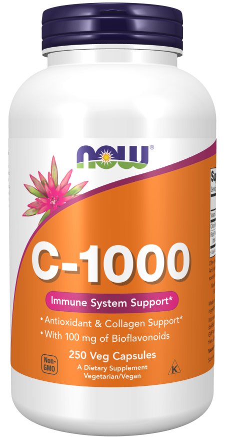 NOW Supplements, Vitamin C-1,000 with Rose HIPS & Bioflavonoids, Antioxidant Protection*, 30 Veg Capsules