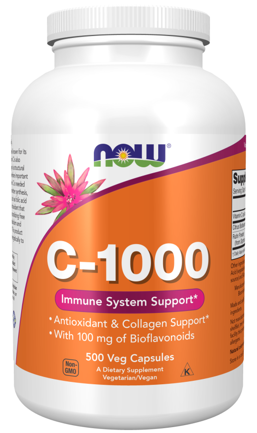 NOW Supplements, Vitamin C-1,000 with Rose HIPS & Bioflavonoids, Antioxidant Protection*, 30 Veg Capsules